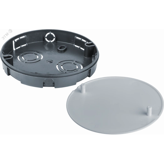 Коробка NSS-DB-SW-93-15-BL распаячная скрытого монтажа для твердых стен с крышкой черная d93х15