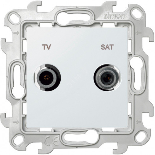 Розетка TV-SAT проходная, белый