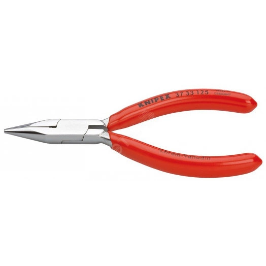 Плоскогубцы захватные прецизионные плоскокруглые губки L-125 мм хромированные обливные рукоятки