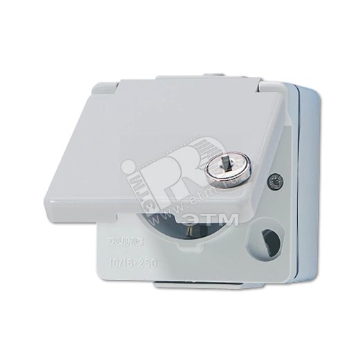 Розетка штепсельная SCHUKO накладная с замочным механизмом