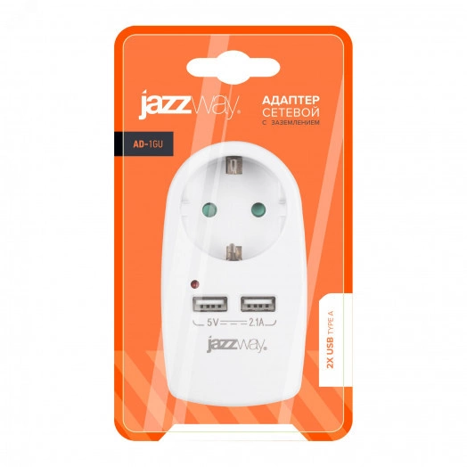 Адаптер JAZZway AD-1GU USB с заземлением