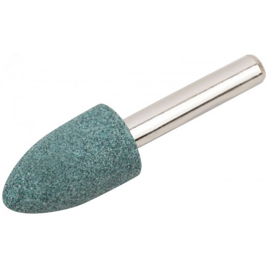 Шарошка абразивная (по камню, мрамору, кафелю), хвостовик 6 мм, цилиндр с остр.наконечник. 14 х 25 мм