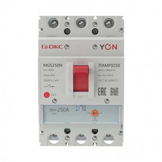 Автоматический выключатель YON MGS250 3P 200-250A 36kA