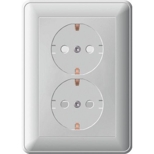 Розетка 2-м СП W59 16А IP20 с заземл. защ. шторки в сборе черн. бархат SchE RS16-255-68