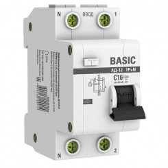 Выключатель автоматический дифференциального тока 1P+N C 16А 30мА тип АС эл. 4.5кА АД-12 (уп.3шт) Basic EKF DA12-16-30-bas-3