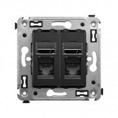 Розетка компьютерная 2-м СП Avanti "Черный матовый" RJ45 кат.5E DKC 4412464 Розетка компьютерная 2-м СП Avanti "Черный матовый" RJ45 кат.5E DKC 4412464