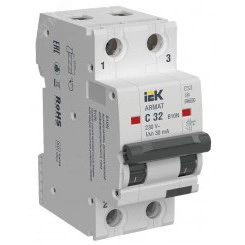 ARMAT Автоматический выключатель дифференциального тока B10N 2P C32 30мА тип AC IEK ARMAT Автоматический выключатель дифференциального тока B10N 2P C32 30мА тип AC IEK