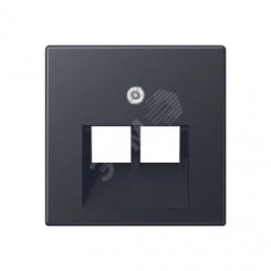 Накладка 2-ой телефонной/компютерной розетки IAE/UAE (1 x 8-пол.) Серия A500 Материал- термопласт Цвет- матовый антрацит Накладка 2-ой телефонной/компютерной розетки IAE/UAE (1 x 8-пол.) Серия A500 Материал- термопласт Цвет- матовый антрацит