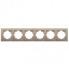 Рамка фактурная 6 постов универсальная UNIVersal Афина шампань (еврослот) Рамка фактурная 6 постов универсальная UNIVersal Афина шампань (еврослот)