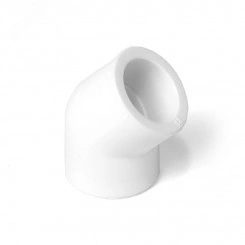 Угольник 125 45 град., полипропиленовый, белый