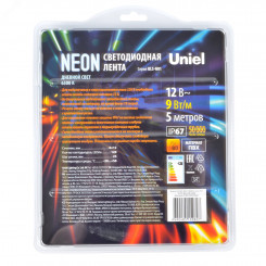 Светодиодная гибкая герметичная лента. NEON ULS-N01-2835-120LED/m-6mm-IP67-DC12V-9W/m-5M-6500K катушка 5м в блистере дневной белый свет 6500K