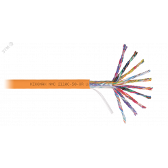 Кабель U/UTP 50 пар, Кат.5 (Класс D), 100МГц, одножильный, BC (чистая медь), 24AWG (0,50мм), полимерный материал нг(А)-HF, внутренний, оранжевый, 305м