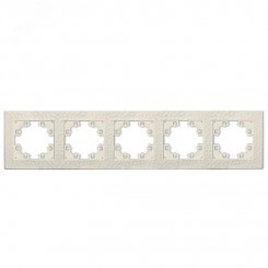 Рамка фактурная 5 постов универсальная UNIVersal Афина слоновая кость (ivory) (еврослот)
