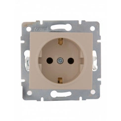 KARINA Розетка с/з керамика крем (10шт/120шт)