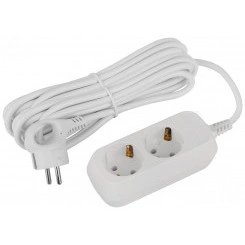 Удлинитель электрический 2 розетки с заземлением 5м ПВС 3x1мм2 UDL-16-250-E Greenline ЭРА