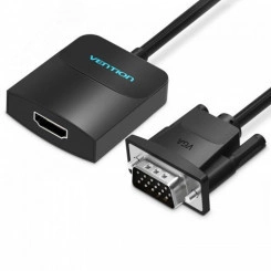 Конвертер мультимедиа VGA + аудио на HDMI, 0.15 м., черный