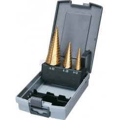 Сверла ступенчатые HSS-TiN c прямым желобком набор 3 шт (4-12, 4-20, 4-32), хвостовик HEX 1/4'' Сверла ступенчатые HSS-TiN c прямым желобком набор 3 шт (4-12, 4-20, 4-32), хвостовик HEX 1/4''