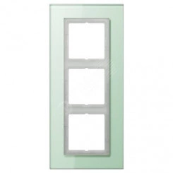 Рамка 3-я для горизонтальной/вертикальной установки  Серия- LS plus  Материал- стекло  Цвет- матовый белый