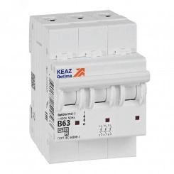 Выключатель автоматический трехполюсный 63А B 4,5кА AC OptiDin BM63-3B63-4,5-УХЛ3 Выключатель автоматический трехполюсный 63А B 4,5кА AC OptiDin BM63-3B63-4,5-УХЛ3