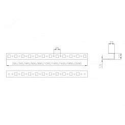 Шина монтажная 23х23 с держателем для шкафов EMS высота/ширина/глубина 500мм Шина монтажная 23х23 с держателем для шкафов EMS высота/ширина/глубина 500мм