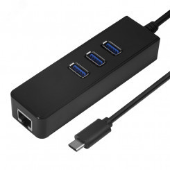 Хаб 2 в 1, USB 3.1 Type C на RJ-45, USB 2.0