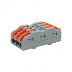 Клемма СМК 222-423 проходная 3 полюса (0,08-4 кв мм), серая (25 шт. уп.), REXANT Клемма СМК 222-423 проходная 3 полюса (0,08-4 кв мм), серая (25 шт. уп.), REXANT