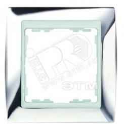 Рамка на 4 поста, S82, хром - белый Рамка на 4 поста, S82, хром - белый