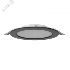 Светильник светодиодный DL-01 Slim 200 мм 35 Вт 3000 К CRI90 221х40 мм IP65/40 RAL9005 черный муар муар с рассеивателем опал