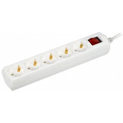 Удлинитель бытовой У05В 5 мест 2P+PE/1.5м 3х1мм2 10А/250В GENERICA Удлинитель бытовой У05В 5 мест 2P+PE/1.5м 3х1мм2 10А/250В GENERICA