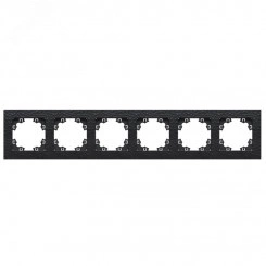 Рамка фактурная 6 постов универсальная UNIVersal Афина графит (еврослот)