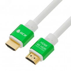 Кабель HDMI 2.0, Ultra HD 19М на 19М, 3 м., AL белый-зеленый