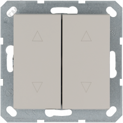 Выключатель двухклавишный для штор 10A 250V~ с накладкой, цвет Тауп