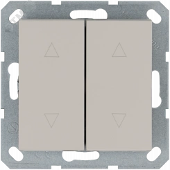 Выключатель двухклавишный для штор 10A 250V~ с накладкой, цвет Тауп
