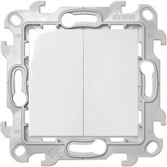 Выключатель двухклавишный, белый Выключатель двухклавишный, белый