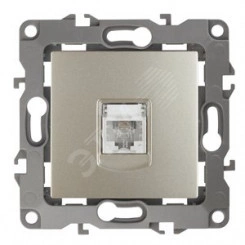 Розетка телефонная RJ11, Эра12, шампань, 12-3105-04