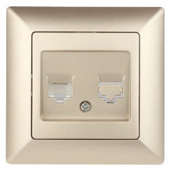 Розетка телефонная RJ11, СУ, Solo, шампань 4-302-04 Intro