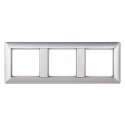 Рамка 3-местная для вертикальной и горизонтальной установки. Серия- Eco Profi. Материал- термопласт. Цвет- алюминий (крашеный)