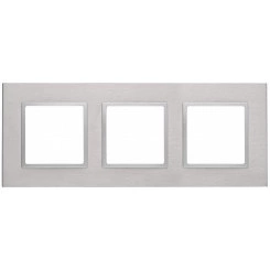 Рамка на 3 поста, металл, Эра Elegance, алюминий+алюм, 14-5203-03