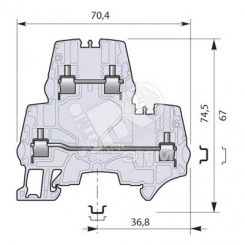 Клемма винтовая ZS4-D2 4мм.кв. двухуровневая синяя