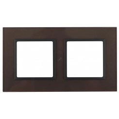 Рамка на 2 поста, стекло, Эра Elegance, бронза+антр, 14-5102-13 Рамка на 2 поста, стекло, Эра Elegance, бронза+антр, 14-5102-13