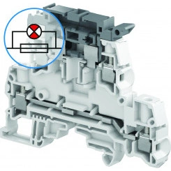 Клемма винтовая ZS4-D2-SF1-R1 - 4 мм?, 2 уровня, 4 зажима, держатель предохранителя на верхнем уровне, с индикатор сгор. предохр. 24-110В AC/DC