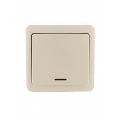 VIOLA Выключатель с подсветкой крем (12шт/144шт)