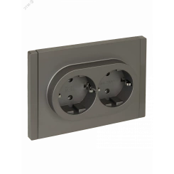 FORTE&PIANO Розетка 2-местная с заземлением без защитных шторок безвинтовое крепление 16А FP524 сталь IEK FORTE&PIANO Розетка 2-местная с заземлением без защитных шторок безвинтовое крепление 16А FP524 сталь IEK