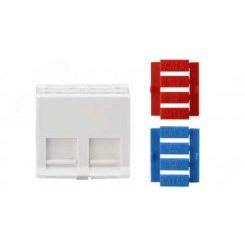 Вставка угловая 45x45 для 2х модулей Кeystone Jack Вставка угловая 45x45 для 2х модулей Кeystone Jack