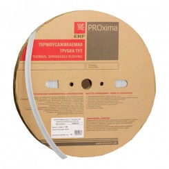 Термоусаживаемая трубка ТУТ нг 120/60 белая рулон PROxima Термоусаживаемая трубка ТУТ нг 120/60 белая рулон PROxima