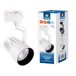 Светильник-прожектор ULB-Q274 30W/4000К WHITE светодиодный трековый 3000 Лм Белый свет (4000К) Корпус белый ТМ Volpe Светильник-прожектор ULB-Q274 30W/4000К WHITE светодиодный трековый 3000 Лм Белый свет (4000К) Корпус белый ТМ Volpe