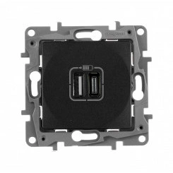 Зарядное устройство с двумя USB-разьемами тип A-тип С 240В/5В 3000мА - Etika - Цвет Антрацит Зарядное устройство с двумя USB-разьемами тип A-тип С 240В/5В 3000мА - Etika - Цвет Антрацит