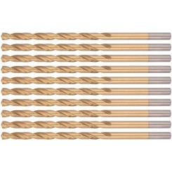 Сверла HSS по металлу, удлиненные, титановое покрытие 6.5х148 мм (10 шт) Сверла HSS по металлу, удлиненные, титановое покрытие 6.5х148 мм (10 шт)