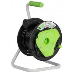 Удлинитель силовой на катушке пластик 1 розетка без заземления 40м ПВС 2x1мм2 GREEN LINE GAZ-2x1-40m Greenline ЭРА