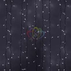 Гирлянда светодиодный Дождь 2х3 м, эффект мерцания, белый провод, 230 В, диоды белые Гирлянда светодиодный Дождь 2х3 м, эффект мерцания, белый провод, 230 В, диоды белые